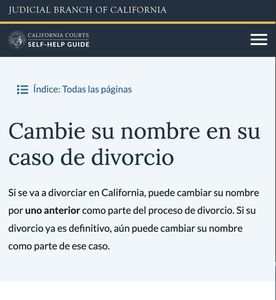 tramites para cambios de nombre legal